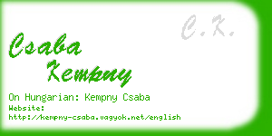 csaba kempny business card